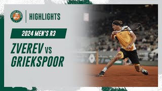 Zverev vs Griekspoor Round 3 Highlights  RolandGarros 2024 [upl. by Odlanyer]