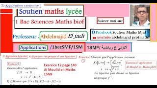 Applications injectives surjectives bijectives1bacSMFCorrection des exercices AL moufid en Maths [upl. by Lockhart]