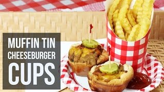 Muffin Tin Cheeseburger Cups  Finger Food Appetizer Recipe by Forkly [upl. by Drofniw]