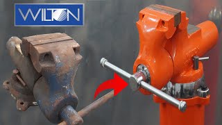 I restored a Giant American Machinist vise WILTON  Massive restoration 🇺🇸 [upl. by Robert]