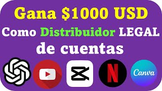 METODO LEGAL Como ser DISTRIBUIDOR de cuentas de streaming 🤑 Como vender cuentas de netflix canva [upl. by Reginnej824]