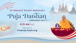 Mahant Swami Maharaj Morning Puja Darshan Ahmedabad India 30 Nov 2024 615 am [upl. by Ahsaele]