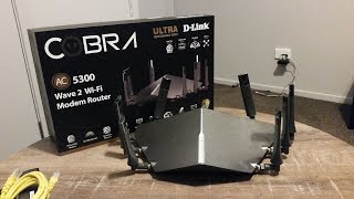 Dlink cobra AC5300 mumimo wifi modem router unboxing and first impressions [upl. by Avigdor]