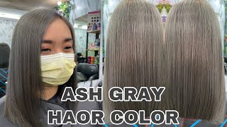 HOW TO ACHIEVE ASH GRAY HAIR COLOR  ASH GRAY  ASH BROWN  CHADING [upl. by Cynde]