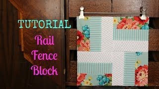 TUTORIAL Rail Fence Block  3and3quarters [upl. by Elfrieda]