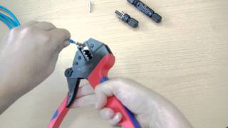 Instruction video how to terminate crimp a Amphenol H4 contact with a Rennsteig Crimp Tool [upl. by Hara268]