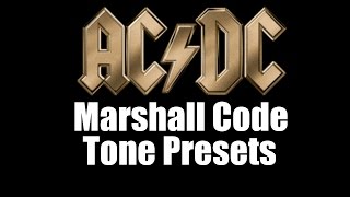 Marshall Code ACDC Tone Presets [upl. by Faires739]