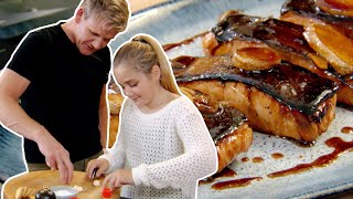 Gordon Ramsay Cooks Teriyaki Salmon With His Daughter [upl. by Trinia]