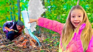 Nastya and dad in the forest  Video series for kids [upl. by Ebsen]