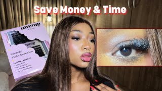 How I do my Lash Extensions at Home  Beginner DIY Lash Cluster ft Nuway Lash [upl. by Atnoid]