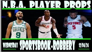 NBA player props  NBA player props Today  Wednesday December 04 2024 NBA Best bets  Player props [upl. by Aniroc]