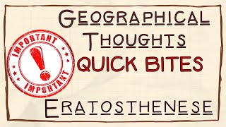 Eratosthenese  Greek Geographers  Quick Bites Geographical Thoughts  In Hindi [upl. by Alten502]