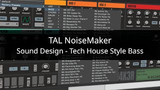 Sound Design  Tech House Style Bass  TAL NoiseMaker [upl. by Ahsotan256]