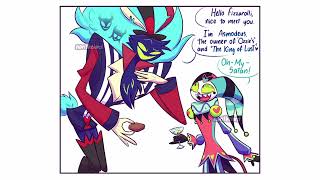 Fizzarolli Meets Asmodeus  Helluva Boss Comic Dub [upl. by Ahsineb]