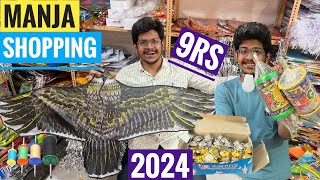 Uttrayan 🤩 Manja and Kites Rates 2024 best kites and manjha Shopping 🛍 2024 Kite Flying [upl. by Eiralih341]