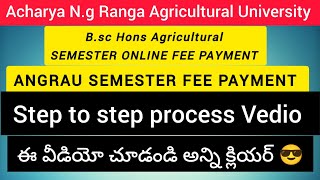 ONLINE payment ANGRAU SEMSTER FEE STEP TO STEP PROCESS I 2024 [upl. by Barrett]