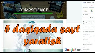 Sayt yaratish  5 daqiqada sayt yaratish Google Sites [upl. by Aleit]