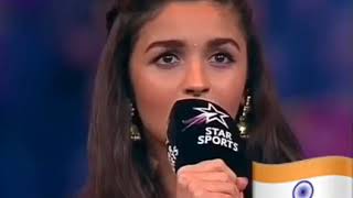 Alia Bhatt Sang National Anthem at pro kabddi league [upl. by Nimajaneb]