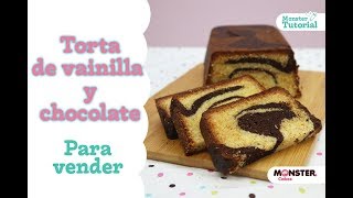 TORTA DE VAINILLA Y CHOCOLATE  MARMOLEADA O VETEADA [upl. by Maltzman]