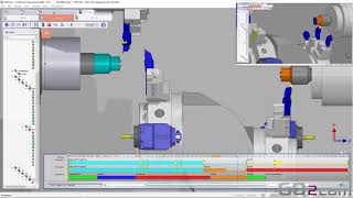 Incroyable simulation dusinage GO2cam sur un tour Index C65 bibroche 3 tourelles [upl. by Jeffie]