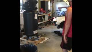 Moving the Kobalt 80 gallon Air Compressor by myself [upl. by Hesper]