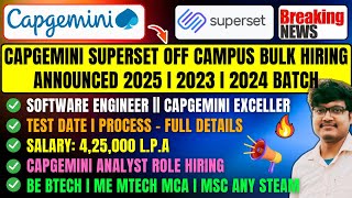 Finally Capgemini Official Analyst Role Mass Hiring Announced OFF Campus Drive 202520242023 Batch [upl. by Ner]