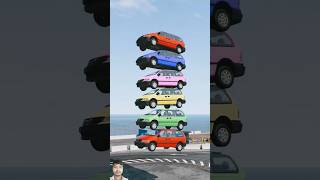 Mixed Rainbow Colour Cars amp Buses Fall Crash 4  BeamNGDrive [upl. by Nolubez260]