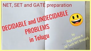 DECIDABLE and UNDECIDABLE PROBLEMS with Examples in Telugu [upl. by Hackett]