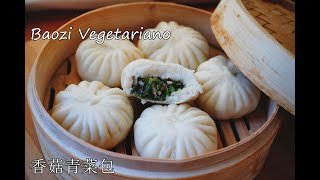 Pan chino relleno al vapor vegetarianoBaozi vegetariano [upl. by Ahsakal]