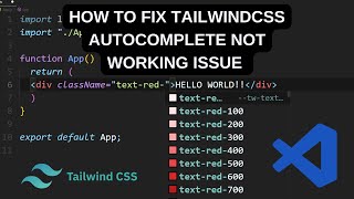 How to Fix Tailwindcss Autocomplete Not Working issue in VSCODE [upl. by Lessur]