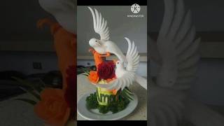 How to carving birds from white radish whit radishwhite birdsyt shortstrending [upl. by Jeconiah654]