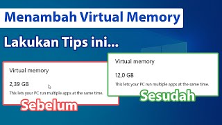 Tips Menambah Virtual RAM di Windows 10 11  Meningkatkan Performa Laptop Anda [upl. by Gerrit]