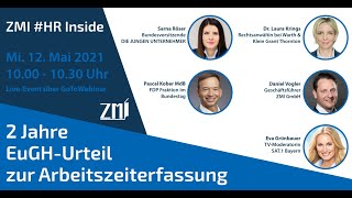 ZMI HR Inside Talk  Home Office Mobiles Arbeiten Arbeitszeitgesetz [upl. by Ardnuaet971]