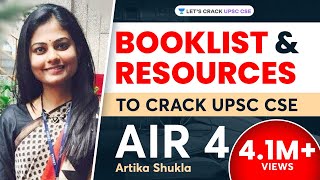 Booklist for UPSC CSE IAS Preparation 2018 by UPSC Topper AIR 4 Artika Shukla [upl. by Elconin971]