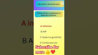 Complication of Nephrotic syndrome RRB Norcet 8 important Question ytshorts [upl. by Sherline]