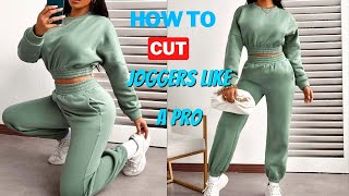 HOW TO CUT JOGGERS PANT LIKE A PRO joggers pants diy [upl. by Lydon]