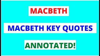 Macbeth Macbeth Character Key Quotes Analysis In 60 Seconds  GCSE English Exams Revision [upl. by Hentrich]