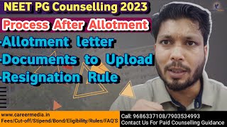 Neet pg 2023 counselling round 1 result  Process after R1 result  Free exit Documents to upload [upl. by Martine]