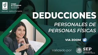 CURSO DEDUCCIONES PERSONALES DE PERSONAS FISICAS [upl. by Annawaj]