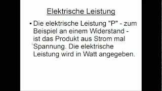 Elektrische Leistung [upl. by Alfonso]