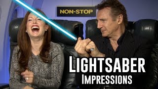 Julianne Moore and Liam Neeson do an Impression of a Lightsaber [upl. by Pease107]