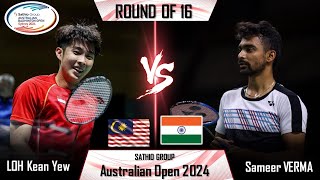 LOH Kean Yew SGP vs Sameer VERMA IND  Australian Open 2024 Badminton [upl. by Civ]