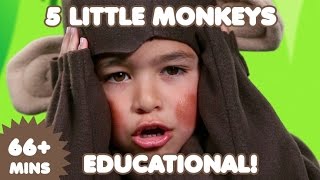 5 Little Monkeys  60 Mins of Educational Songs for Kids  Nursery Rhymes [upl. by Ylak]