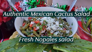 Authentic Mexican Fresh Cactus Nopales Salad [upl. by Ainahtan]