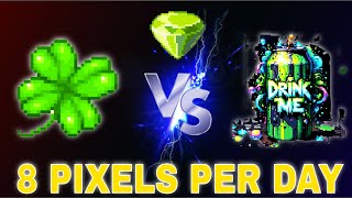 PIXELS 4LEAF CLOVER VS ENERGY DRINK AND I EARN 8 PIXELS PERDAY TAGALOG [upl. by Angelina]