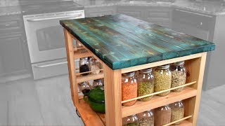 DIY Kitchen Island w Stained Shou Sugi Ban Tabletop [upl. by Air383]