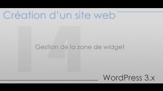 Création dun site web  Partie 14  Gestion de la zone de widget [upl. by Eellek]