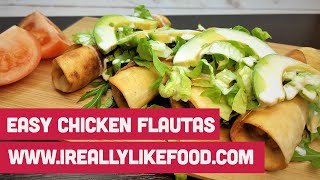 Shallow Fried Chicken Flautas Recipe  Crispy Mexican Rolled Tacos [upl. by Ysle172]