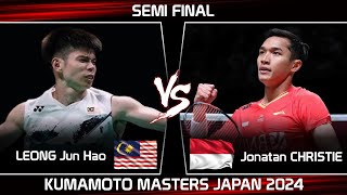 AMAZING  LEONG Jun Hao MAS vs Jonatan CHRISTIE INA  Kumamoto Masters Japan 2024 Badminton [upl. by Liakim947]