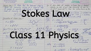 Stokes Law  Chapter 9  Mechanical Properties of Fluids  Class 11 Physics [upl. by Damales]